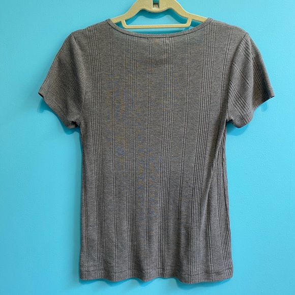 Madewell Grey Short Sleeve Shirt - Picture 2 of 4